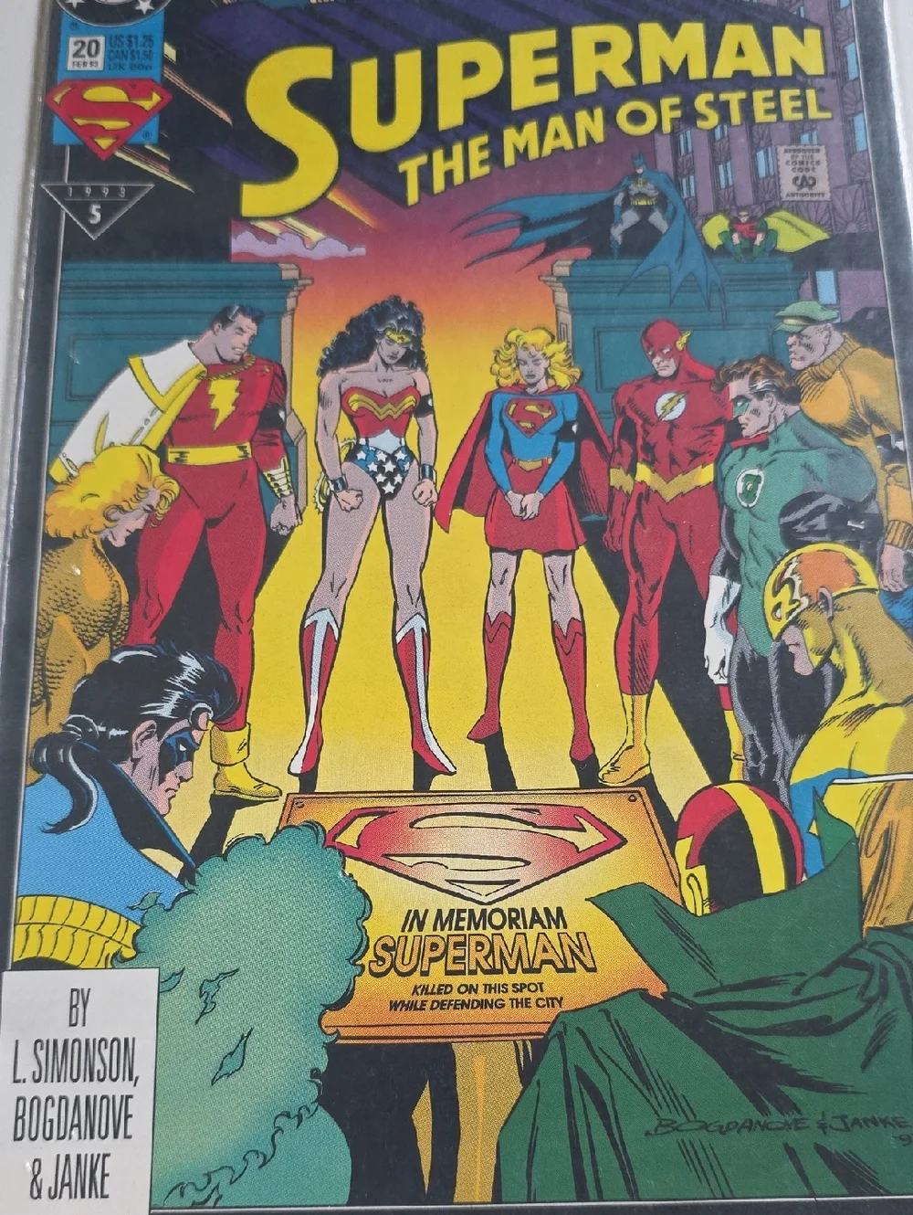 Superman The Man of Steel #20 Comic - Funeral For A Friend / 3 Iconic Cover